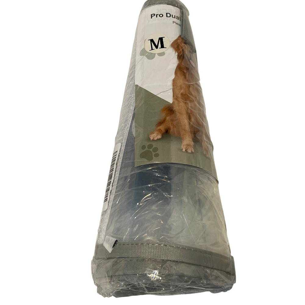 Pro Dual Dog Cone Recovery Elizabethan‎ Collar Clear Plastic Size Medium NEW